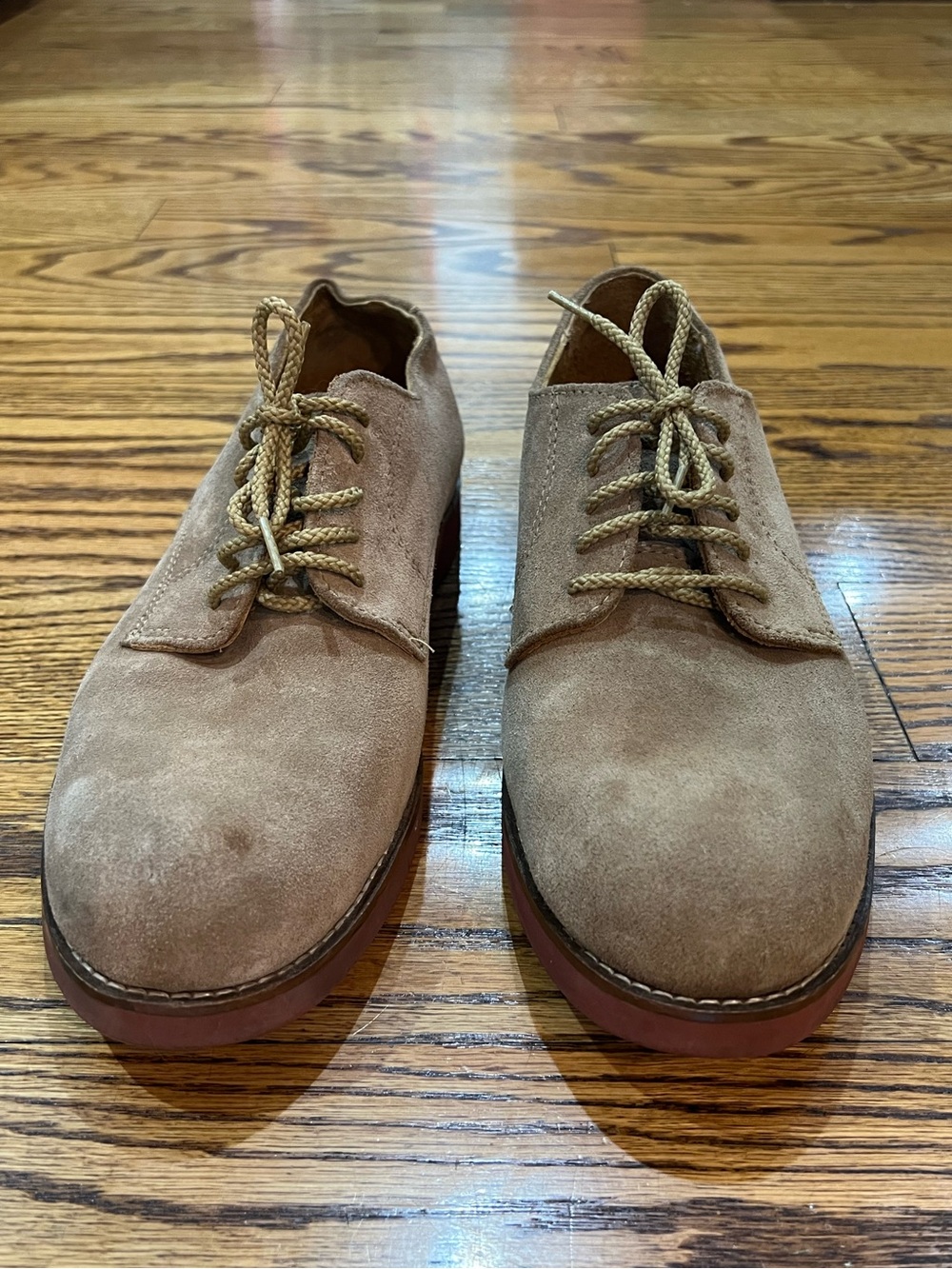 L.L. Bean Classic Suede Bucks Oxfords Sz 9.5 Tan Academia Preppy Ivy Collegiate